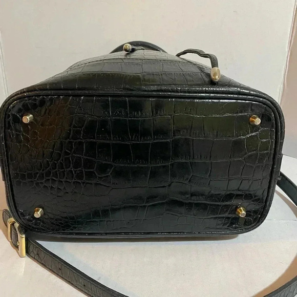 Francesco rogani black croc leather satchel handbag - Picture 3 of 15